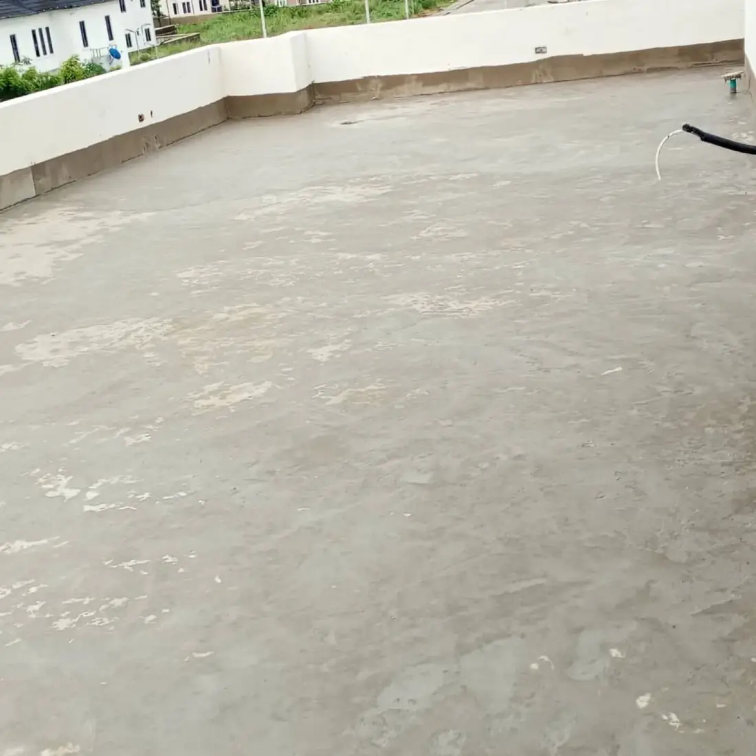 Cementitious waterproofing on a large terrace at Cowrie Creek